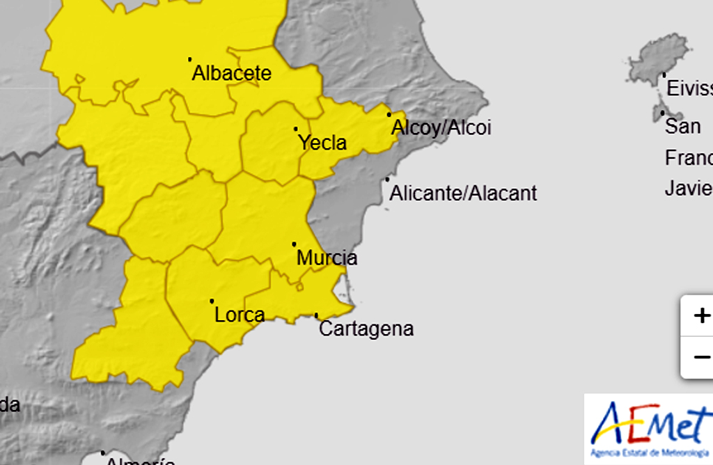 Meteorologa mantiene el aviso por lluvias y tormentas este mircoles en toda la Regin